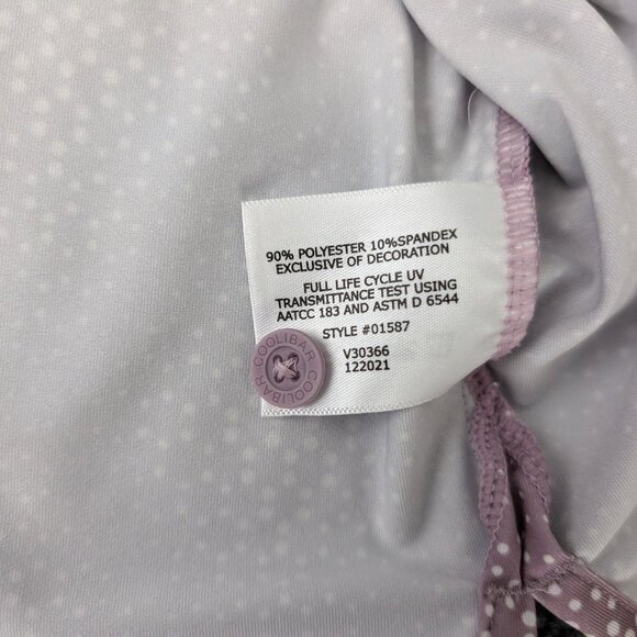 COOLIBAR Pullover Mens L Erodym Mauve Pink Print UPF 50+ Active Long Sleeve Polo - Picture 11 of 14
